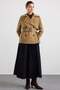 Short Trench Coat with Epaulettes and Cape Detail, Water-Repellent Feature Kamel 6910 - 6