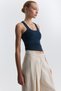 Women's Tank Top with Ribbed Straps - 3