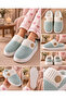 Button Detailed Furry Plush House Slippers Mint - 2
