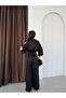 Black Double-Breasted Belted Wide-Sleeve Jumpsuit - 7