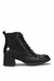 D26Kb-8085 Women's Genuine Leather Heeled Boots Black