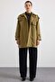 Water Repellent Trench Coat with Zipper Closure and Cape and Epaulette Details A.Haki̇ 6919 - 3
