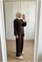 Women's Asymmetrical Double-Breasted Tunic Wide-Leg Pants Two-Piece Set - 4