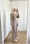 Women's Asymmetrical Double-Breasted Tunic Wide-Leg Pants Two-Piece Set