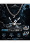 One Piece Roronoa Zoro Wind-Blown Three Swords Pirate Symbol Pendant - 2