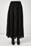 Women's Patterned Lined Skirt 8075 - Black