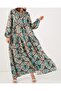 Women's Patterned Long Hijab Dress 2585 - D. Mint - 3