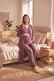 Elora Comfortable Cut Maternity Pajama Set with Pockets and Drawstring Waist, 3-Piece Set - 2