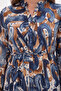 Women's Patterned Long Hijab Dress 2586 - Blue