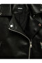 Long Sleeve Zippered Faux Leather Crop Biker Jacket - 7