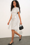 Women's Bow Detailed Polka Dot Dress 2617 - White