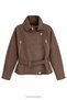 Rider Belted Leather Jacket Brown