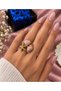 Steel Pink Sea Shell and Starfish Detailed Adjustable Women's Ring Gold Color