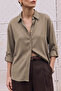 Striped Shirt with Folded Sleeves - Stone