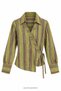 Asymmetrical Tie Detail Striped Shirt Green