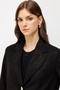 Women's Suede Coat with Pocket Bag, Black - 3