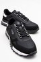 Men's Stitched Hook-And-Loop Leather Sports Shoes Black White