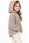 Girl's Hooded Knitted Sweater with Side Slits and Long Back in Thessaloniki Knitwear - 4