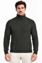 Men's Turtleneck Full-Throated Thick Ribbed Regular Fit Knitwear Sweater - Smoked - 3