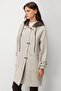 Women's Hooded Woolen Coat with Pocket Beige - 2