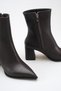 Women's Brown Pointed Toe Thick Heel Boots - 8