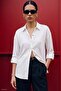 Striped Shirt with Folded Sleeves - Ecru - 2
