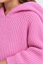 Girl's Hooded Knitted Sweater with Side Slits and Long Back in Thessaloniki Knitwear - 5