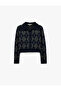 Buttoned, Stoned, Diamond Patterned Polo Collar Knitwear Cardigan - 5