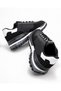 Men's Stitched Hook-And-Loop Leather Sports Shoes Black White - 5