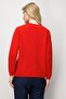 Women's Crew Neck Floral Wool Sweater Coral - 4