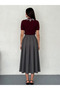Women's 83 cm Full Pleated Fabric Skirt - 3
