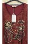 Italian Blouse with Gilded Printed Bicycle Pattern and Six Laces - 3