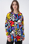 3721 Graphic Patterned Shirt - Black - 2