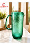 Premium Green Beetle Pattern Cold Water Pitcher 1800ml | Textured Water Jug with Lid | Beverage Pitcher for Water, Juice, Iced Tea & Cold Drinks | Refrigerator Safe - 4