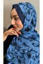 Blue Color Pattern Bamboo Knitted Shawl - 2