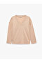 Long Sleeve Comfortable Fit V-Neck Pajama Top