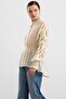 Gipe Detailed Gathered Waist Blouse Cream 9833 - 2