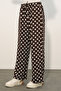 Women's Wide Leg Polka Dot Pants 30116 - Brown