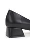 Women's Black Thick Heeled Closed Evening Dress Shoes - 4
