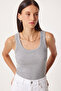 Ribbed Thick Strap Knitted Undershirt Lhj0001 Gray Melange - 2