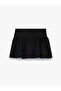 Buttoned Pleated Regular Cut Above Knee Skirt - 2