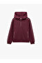 Three-Thread Ribbed Comfortable Fit Hooded Sweatshirt with Pockets and Half Zipper