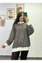 Crew Neck Striped Oversize Fit Sweatshirt