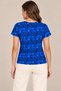 Women's V-Neck Short Sleeve Digital Printed Patterned T-Shirt - Blue Abstract - 3