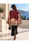 Choose Your Style Burgundy Gold Retro Spiral Patterned Satin Poncho 145 X 147 cm - 6