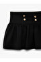 Buttoned Pleated Regular Cut Above Knee Skirt - 3