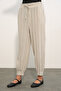 Women's Striped Linen Pants 30102 - Black