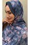 Anthracite Mahru Pattern Bamboo Kraş Shawl - 2