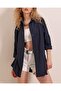 3900 Oversize Long Basic Shirt - Navy Blue - 2