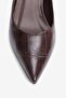 Women's High Heel Shoes Stiletto Crocodile Patterned Pointed Toe Short Heel Fern Brown - 3
